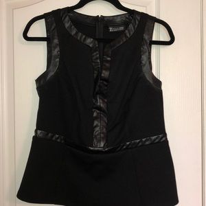 New York and Company vegan leather accented top